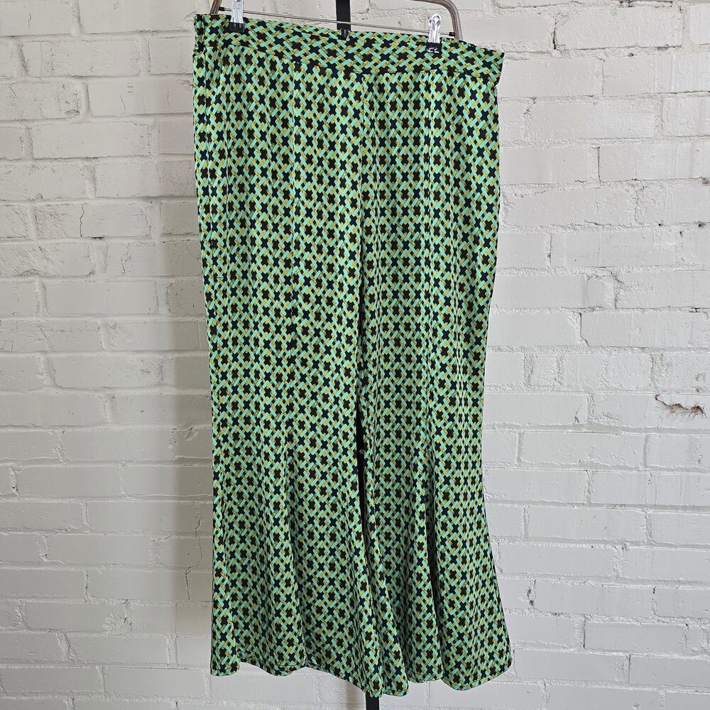 V Cristina High Waisted Wide Leg Pants ┃Retro Basketweave Print ┃Modern Workwear